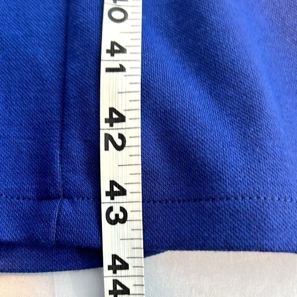 Ann Taylor, Cobalt Blue Knit Swing Dress Mock Neck Back Bow Long Sleeve Size L - Picture 11 of 11